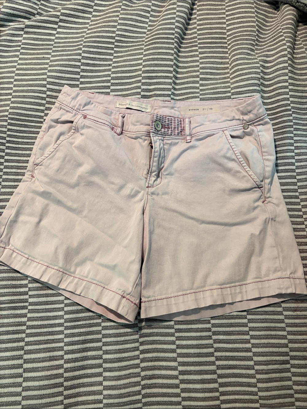 Pilcro and the Letterpress Pale Pink Cotton Shorts